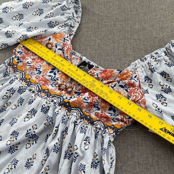 NEW! Angie Mini Dress Small Peasant, Boho Rayon Floral - Picture 7 of 10